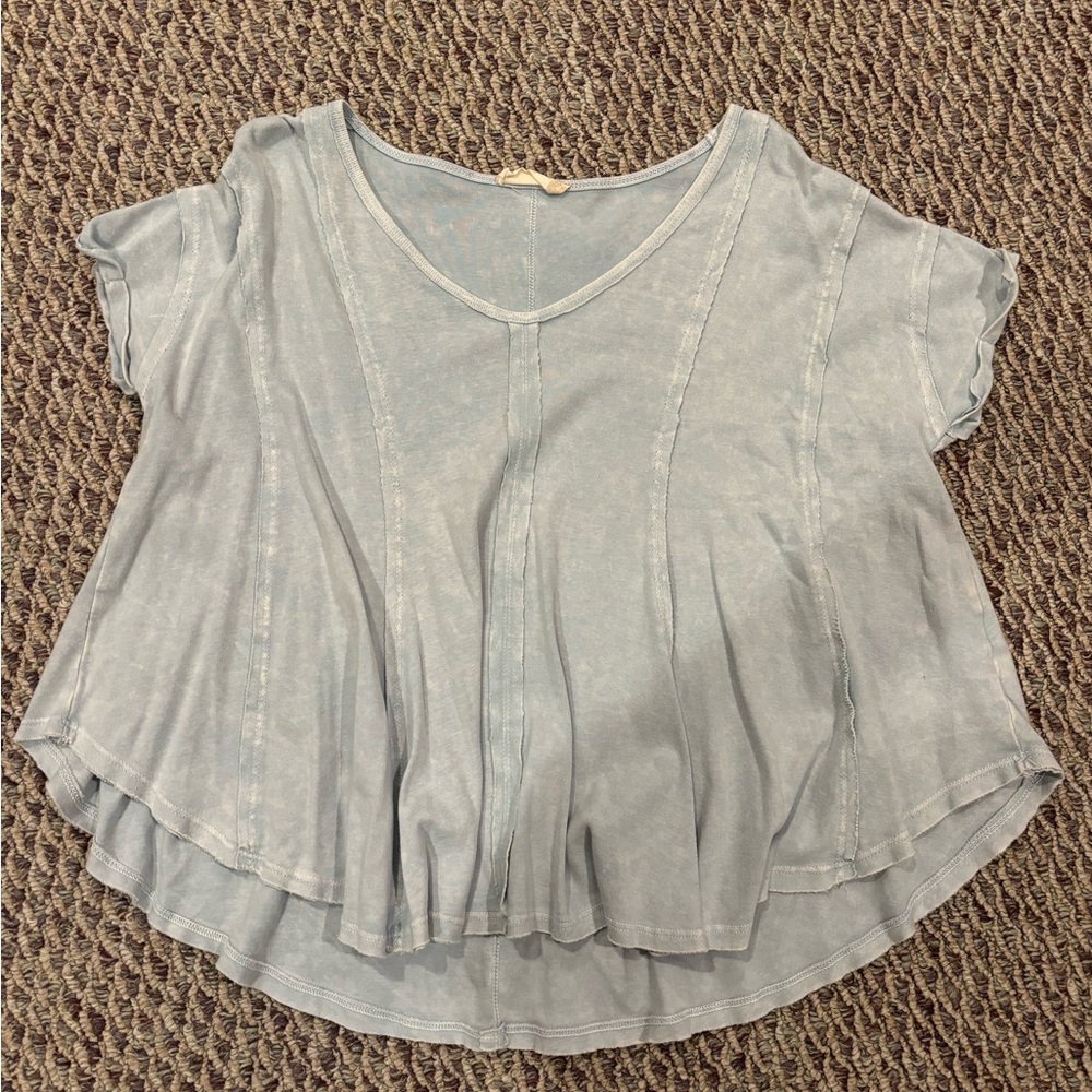 Altar'd State Soft Blue Short Sleeve Top